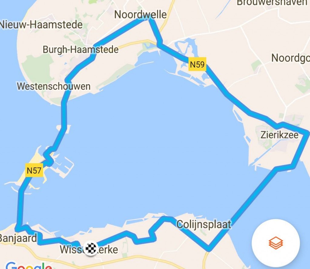 Rondje Schouwen 57 km 30,1 gem.